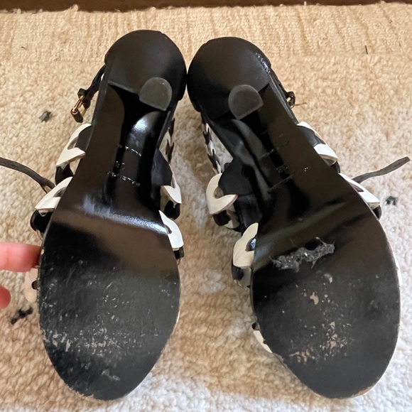 Balenciaga Black and White Gladiator Heels - Picture 3 of 8